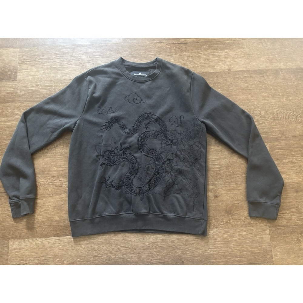 Blind Rooster Sweater Mens Medium Dragon Embroidered Crewneck‎ Pullover